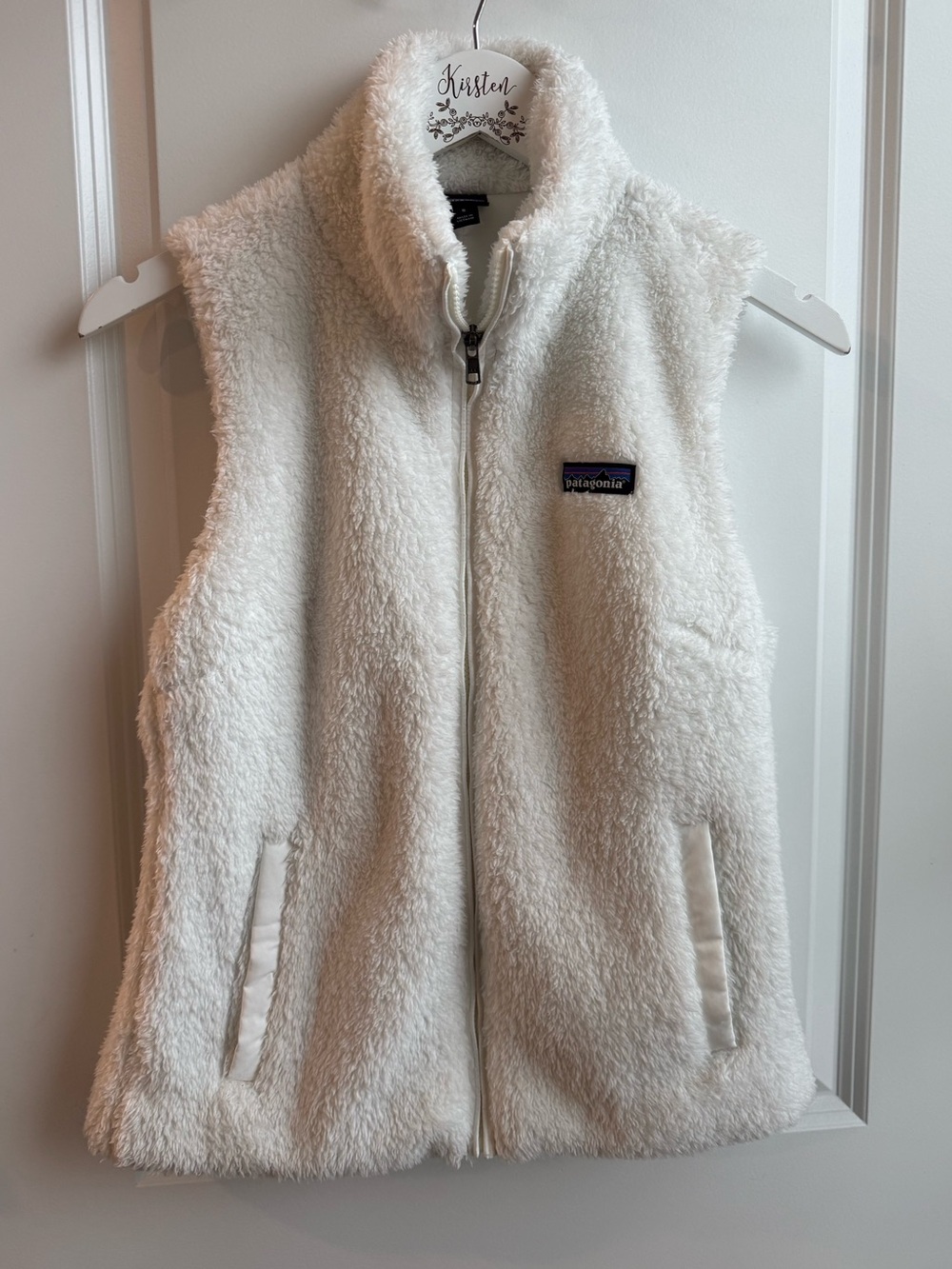 Patagonia Birch White Los Gatos Fleece Vest Cozy Winter Fall Outerwear Small